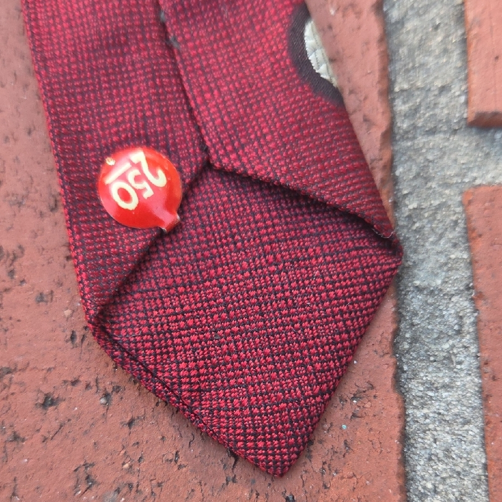 Vintage 1950s Lytton's Mid Century Modern Silk Tie w/Metal Clasp SKINNY New